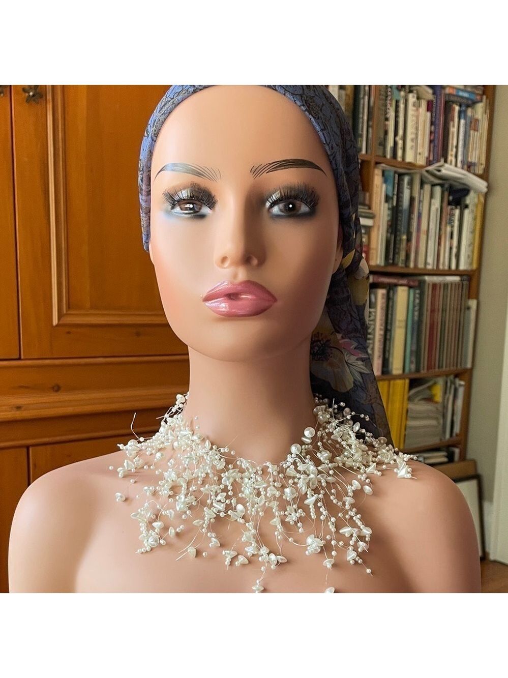 Elegant Pearl-Inspired Beaded Cascade Necklace